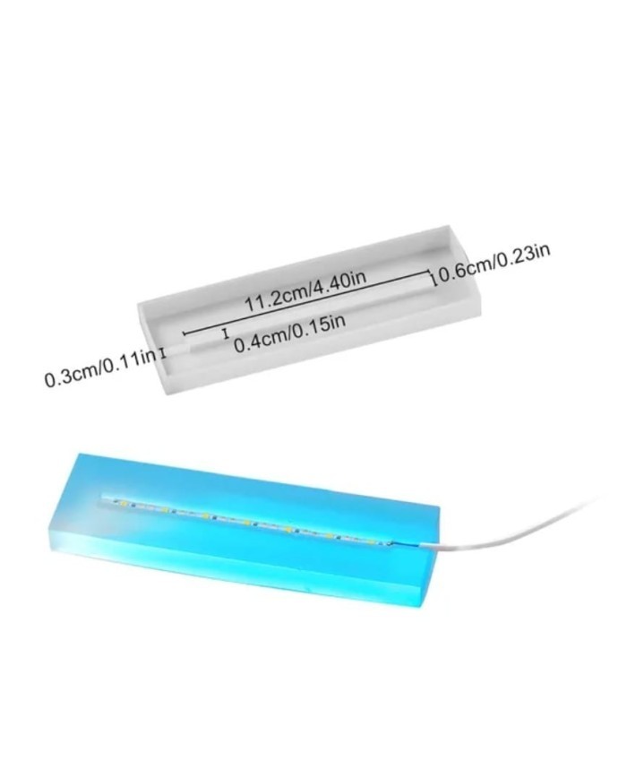 Dikdörtgen Ledli Epoksi Kalıbı Altlık -Kod:1213B