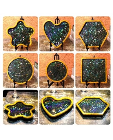 Hologramlı Altıgen Bardak Altı ve Dekoratif - Hobi Silikon Kalıbı -Kod:536