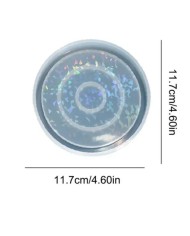 Hologramlı Büyük Yuvarlak Bardak Altı ve Dekoratif - Hobi Silikon Kalıbı -Kod:1097