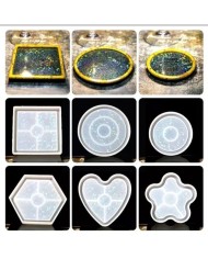 Hologramlı Büyük Yuvarlak Bardak Altı ve Dekoratif - Hobi Silikon Kalıbı -Kod:1097