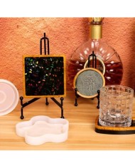 Hologramlı Büyük Yuvarlak Bardak Altı ve Dekoratif - Hobi Silikon Kalıbı -Kod:1097