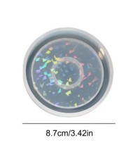 Hologramlı Küçük Yuvarlak Bardak Altı ve Dekoratif - Hobi Silikon Kalıbı -Kod:476