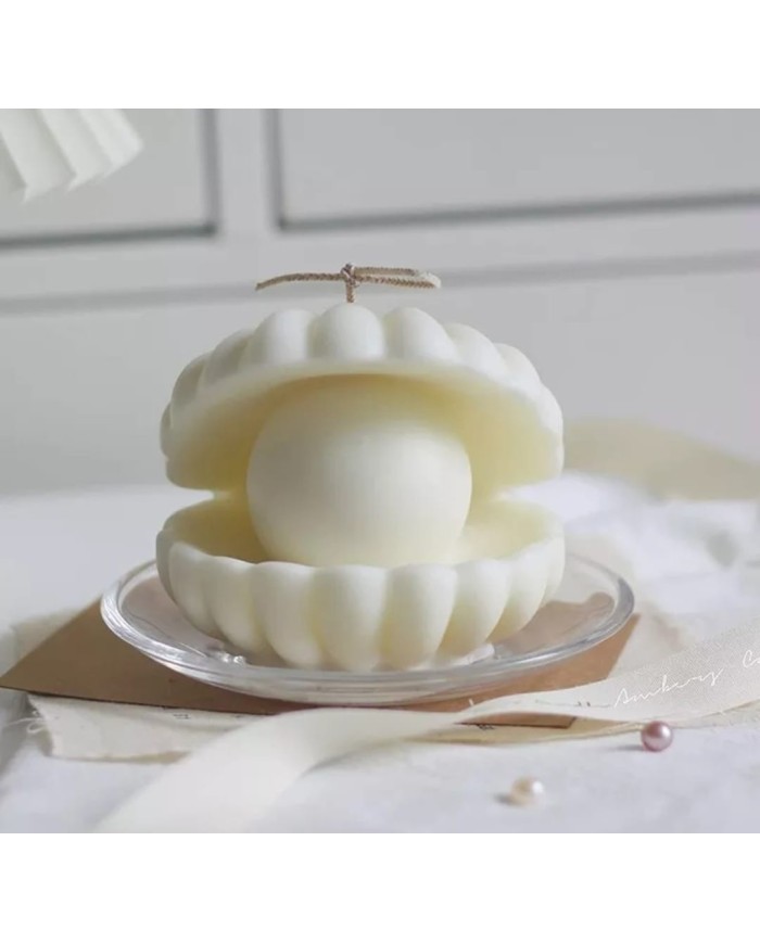 İncili İstiridye Mum Kalıbı - Hobi Silikon Kalıbı -Kod:490