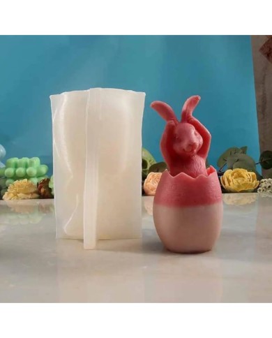 Yumurtadan Kulak Tutan Tavşan Çıktı Mum Kalıbı - Hobi Silikon Kalıbı -Kod:530