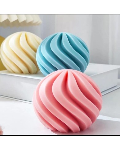 Spiral Küre Mum Kalıbı - Hobi Silikon Kalıbı -Kod:431