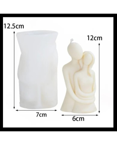 Sarılan Çift Mum Kalıbı - Hobi Silikon Kalıbı -Kod:1053