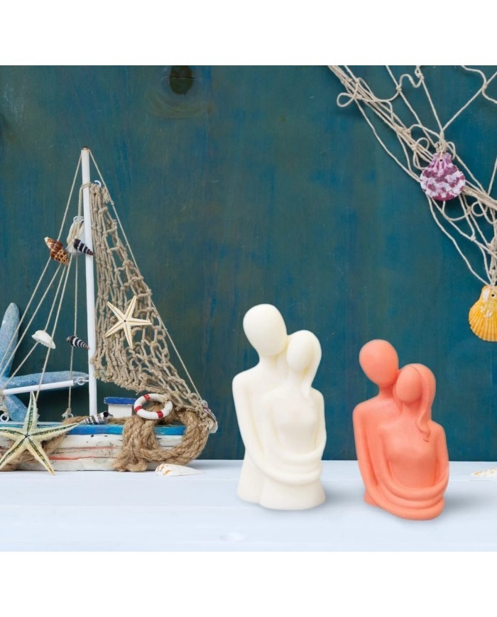 Sarılan Çift Mum Kalıbı - Hobi Silikon Kalıbı -Kod:1053