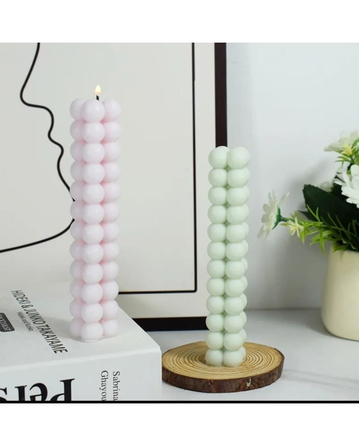 Dikdörtgen Bubble  Mum Kalıbı - Hobi Silikon Kalıbı -Kod:312