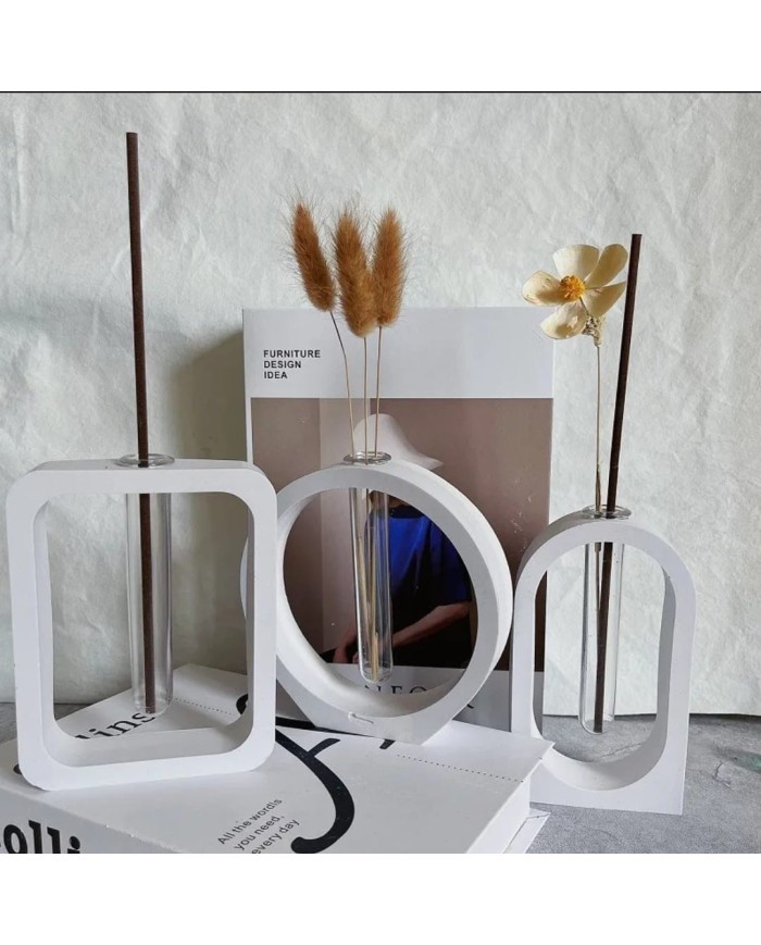 Çember İçi Boş Beton Saksı Kalıbı - Hobi Silikon Kalıbı -Kod:519