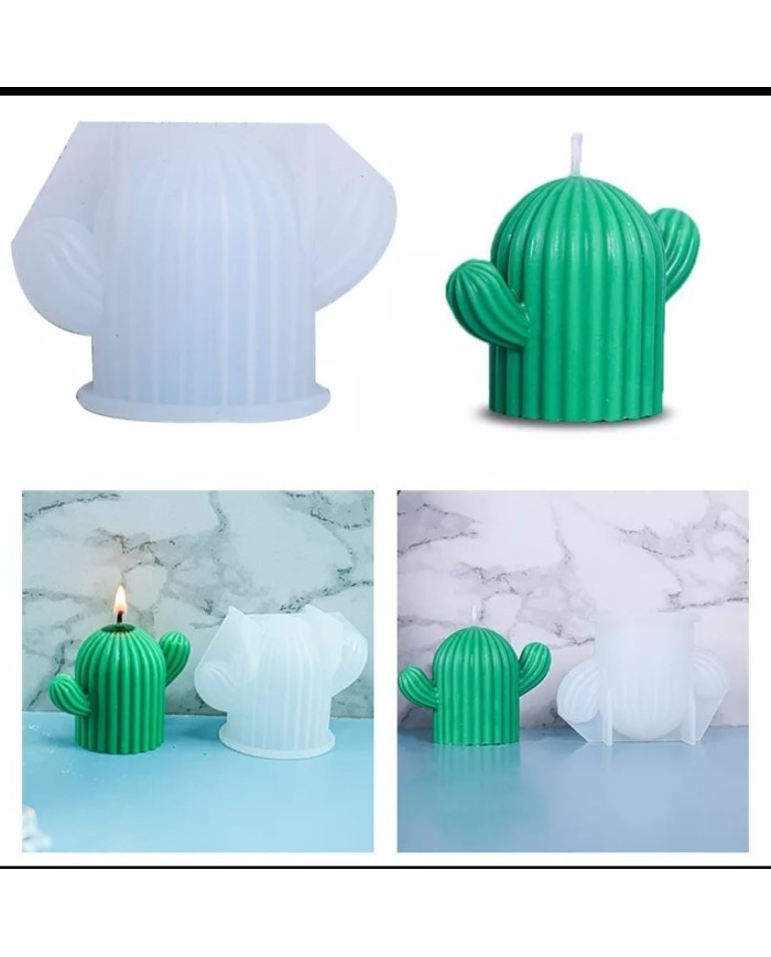 Küçük Kaktüs  Mum Kalıbı - Hobi Silikon Kalıbı -Kod:308