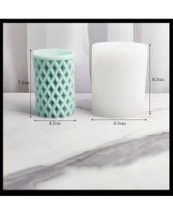 Silindir Baklava Delikli Mum Kalıbı - Hobi Silikon Kalıbı -Kod:491