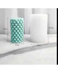 Silindir Yuvarlak Taneli Mum Kalıbı - Hobi Silikon Kalıbı -Kod:1163