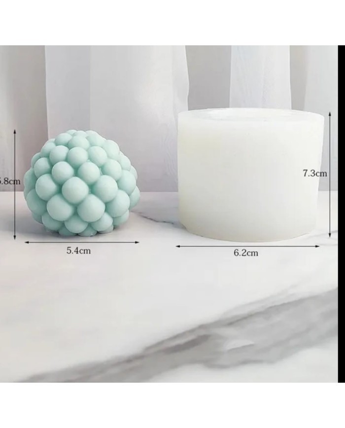 Küre Yuvarlak Taneli Mum Kalıbı - Hobi Silikon Kalıbı -Kod:1065