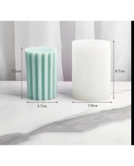 Kanallı Silindir Mum ve Beton Kalıbı - Hobi Silikon Kalıbı -Kod:496