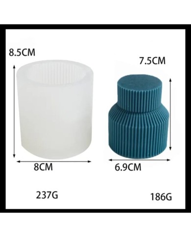 Çizgili Tombul Mum Kalıbı - Hobi Silikon Kalıbı -Kod:500