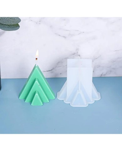 Kademeli Üçgen Mum Kalıbı - Hobi Silikon Kalıbı -Kod:411