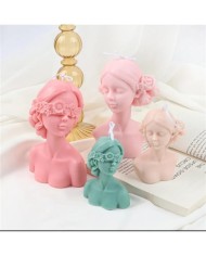 Çiçek Maskeli Kadın Mum Kalıbı - Hobi Silikon Kalıbı -Kod:1024