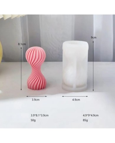 Dambıl Şeklinde Spiral Mum Kalıbı - Hobi Silikon Kalıbı -Kod:529