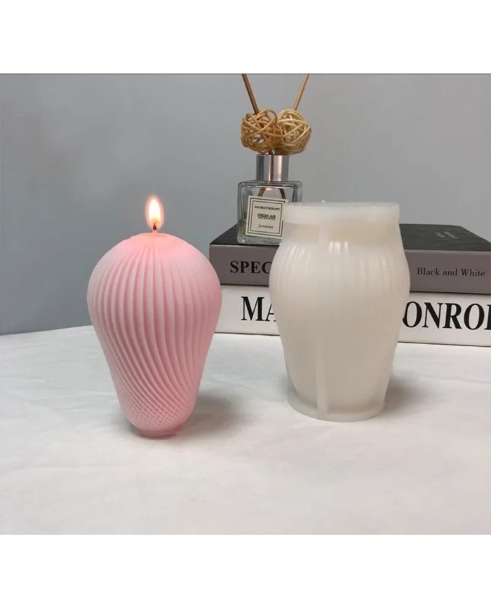 Spiral Desenli Testi Mum Kalıbı - Hobi Silikon Kalıbı -Kod:465