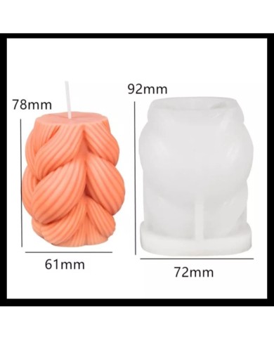 Örgü Mum Kalıbı - Hobi Silikon Kalıbı -Kod:535