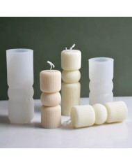 Kısa Nervürlü Kule Mum Kalıbı - Hobi Silikon Kalıbı -Kod:1073A