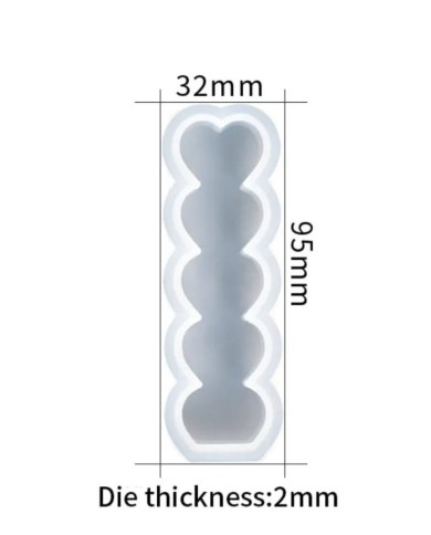 Kalp Kule Mum Kalıbı - Hobi Silikon Kalıbı -Kod:487