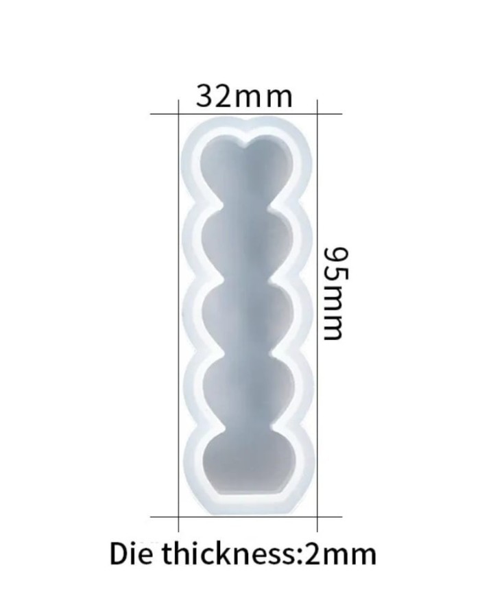 Kalp Kule Mum Kalıbı - Hobi Silikon Kalıbı -Kod:487