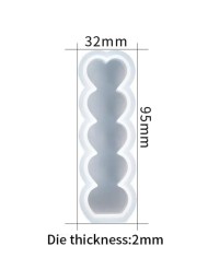 Kalp Kule Mum Kalıbı - Hobi Silikon Kalıbı -Kod:487