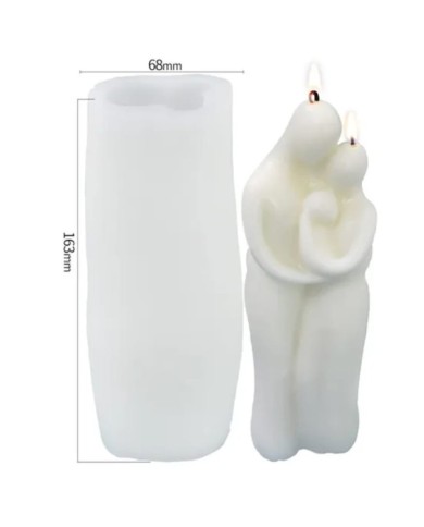 Bebekli Çift Mum Kalıbı - Hobi Silikon Kalıbı -Kod: