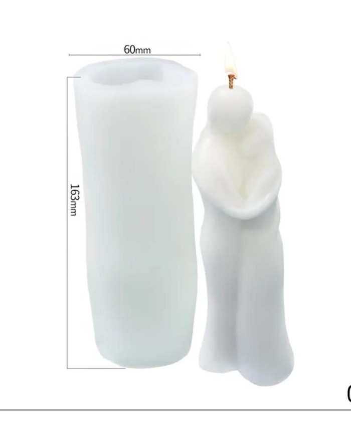 Yüz Yüze Sarılan Çift Mum Kalıbı - Hobi Silikon Kalıbı -Kod:1205