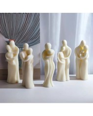 Yüz Yüze Sarılan Çift Mum Kalıbı - Hobi Silikon Kalıbı -Kod:1205