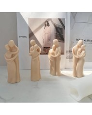 Yüz Yüze Sarılan Çift Mum Kalıbı - Hobi Silikon Kalıbı -Kod:1205