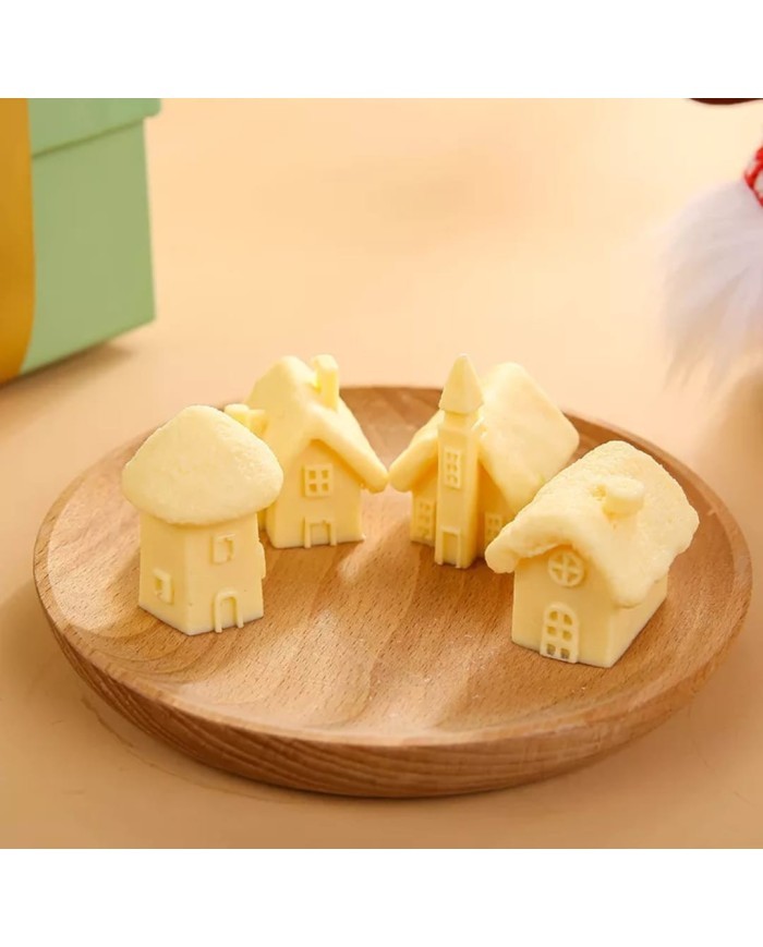 Üçgen Bacalı Ev Beton Kalıbı - Hobi Silikon Kalıbı -Kod:1023