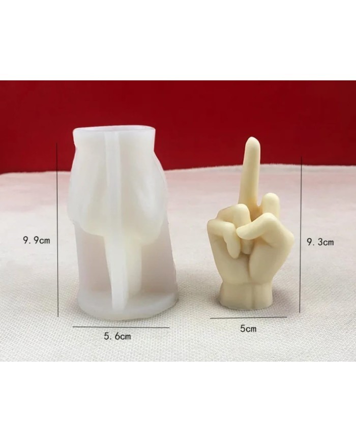 Orta Parmak Dekoratif Beton Kalıbı - Hobi Silikon Kalıbı -Kod:1061