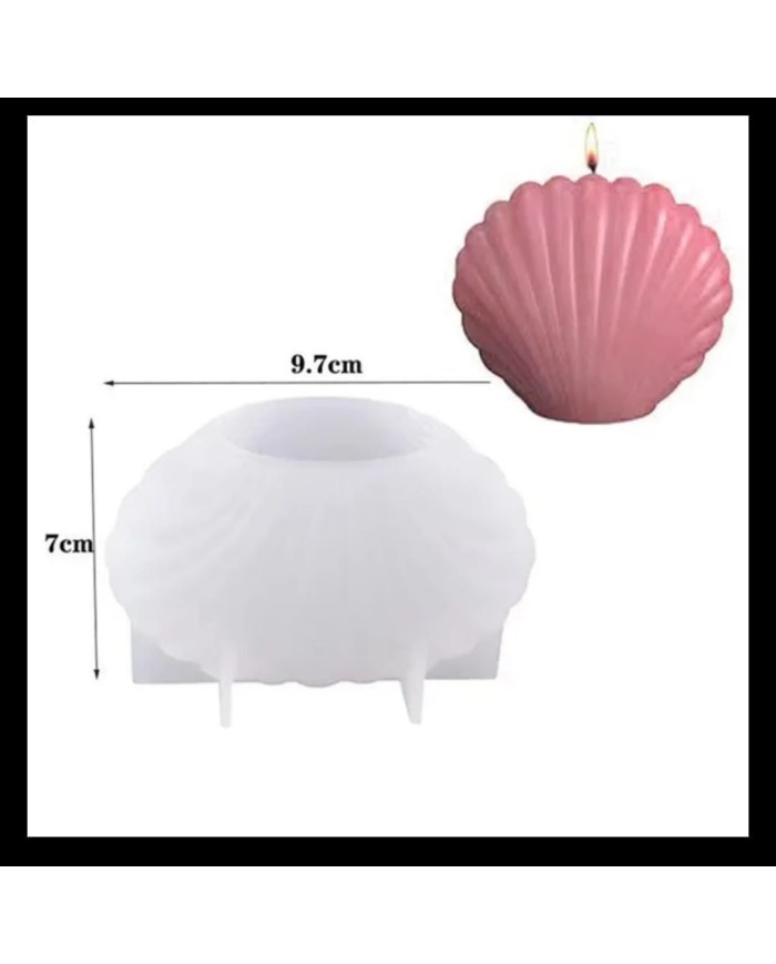 Büyük İstiridye Mum Kalıbı - Hobi Silikon Kalıbı -Kod:1059 Büyük