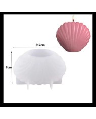 Büyük İstiridye Mum Kalıbı - Hobi Silikon Kalıbı -Kod:1059 Büyük