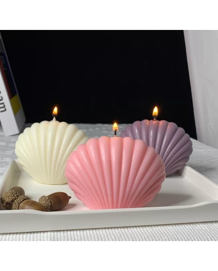 Büyük İstiridye Mum Kalıbı - Hobi Silikon Kalıbı -Kod:1059 Büyük