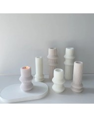 Şerit Roman Sütun Mum Kalıbı - Hobi Silikon Kalıbı -Kod:1050