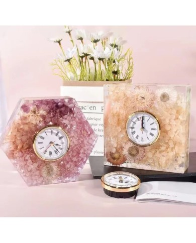 Altıgen Dekoratif Saat Kalıbı Seti - Hobi Silikon Kalıbı -Kod:1078