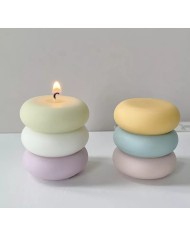 Üçlü Makaron Mum Kalıbı - Hobi Silikon Kalıbı -Kod:1046