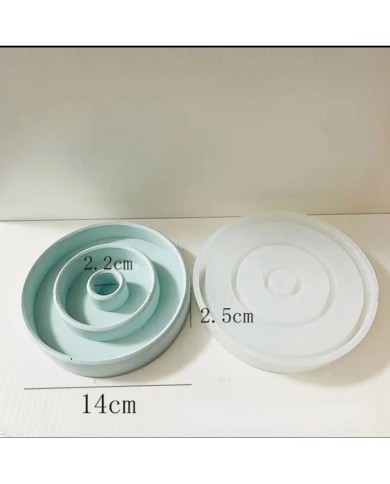 Çember içi Çember Şamdanlık Kalıbı - Hobi Silikon Kalıbı -Kod:1114