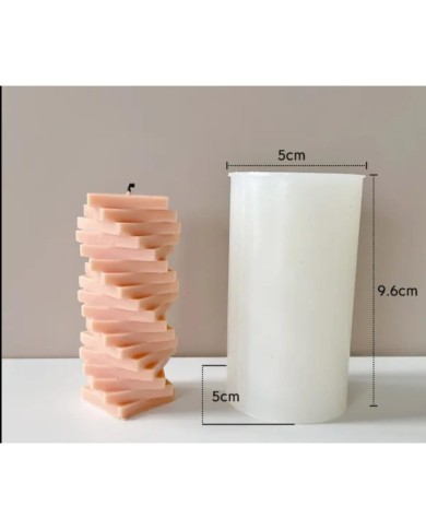 Spiral Kare Mum Kalıbı - Hobi Silikon Kalıbı -Kod:1088