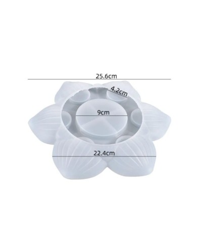 Çiçek Mum Altlığı Epoksi Kalıbı - Hobi Silikon Kalıbı -Kod:1070