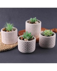 Balık Sırtı Model Yuvarlak Beton Saksı Kalıbı - Hobi Silikon Kalıbı -Kod:1159