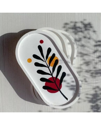 Küçük Boy Terazzo Bardak Altı Reçine Epoksi ve Beton Kalıbı - Kod:1126