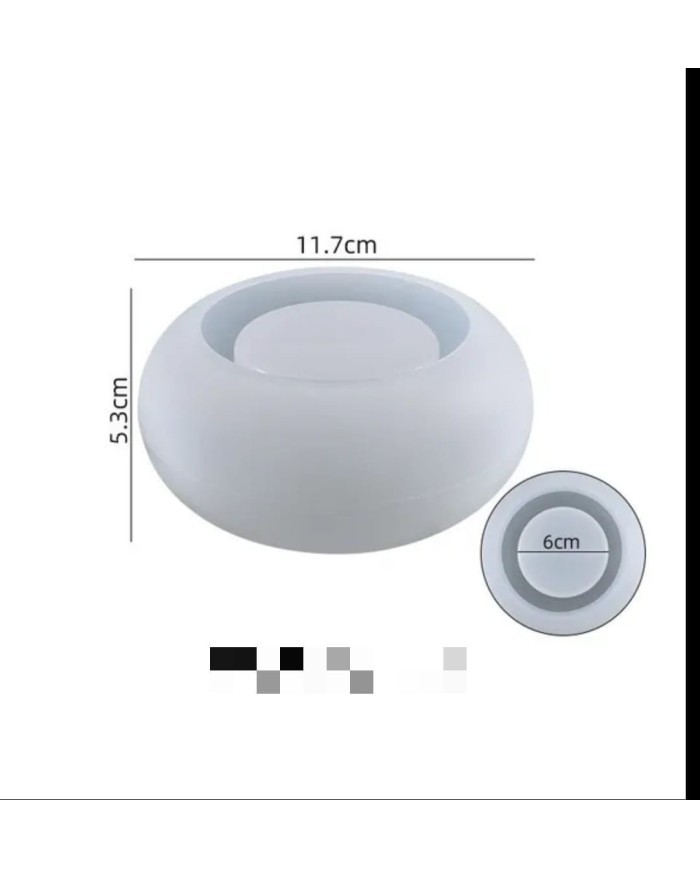 Yuvarlak Beton Saksı ve Mum Kalıbı - Hobi Silikon Kalıbı -Kod:468