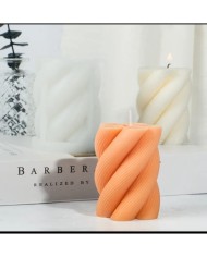 Spiral Silindir Mum Kalıbı - Hobi Silikon Kalıbı -Kod:1087