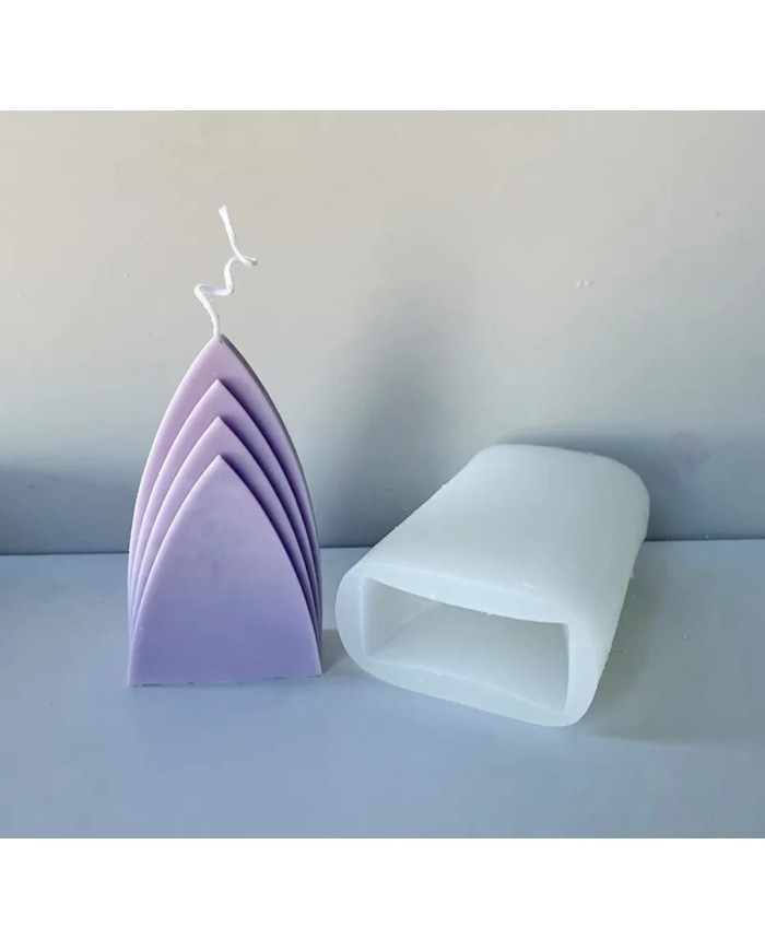 Geometrik Dağ Mum Kalıbı - Hobi Silikon Kalıbı -Kod:485