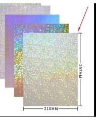 A4 Boyutunda Hologramlı Sticker - Cam Kırıklı Model:1