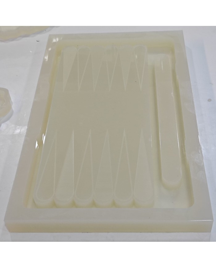 Epoksi Reçine Tavla Silikon Kalıp Modeli Mold 55 cm x 33 cm x 4